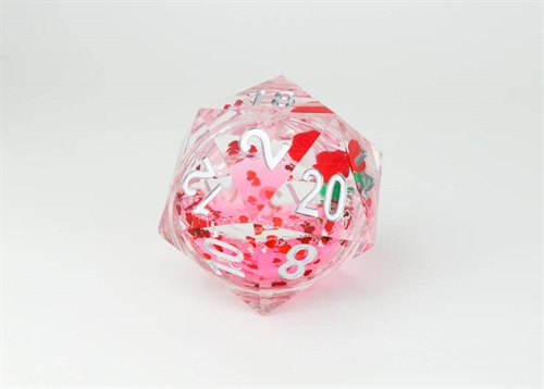 Valentine Rose - 54mm Snowglobe D20 - Rollespilsterninger - Sirius Dice